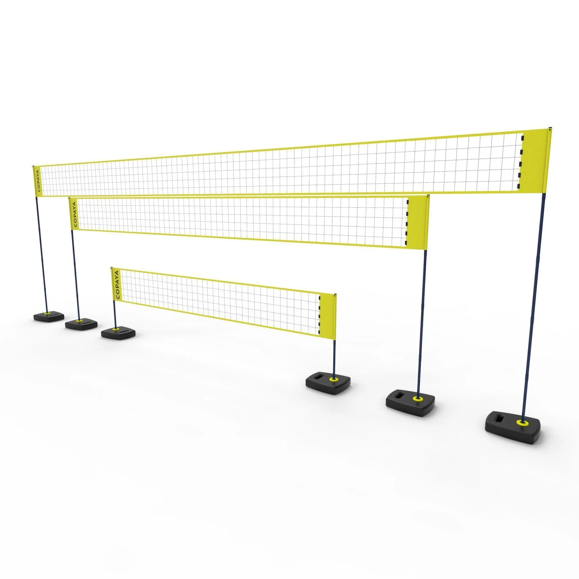 Adjustable beach volleyball net BV500 yellow COPAYA, yellow black