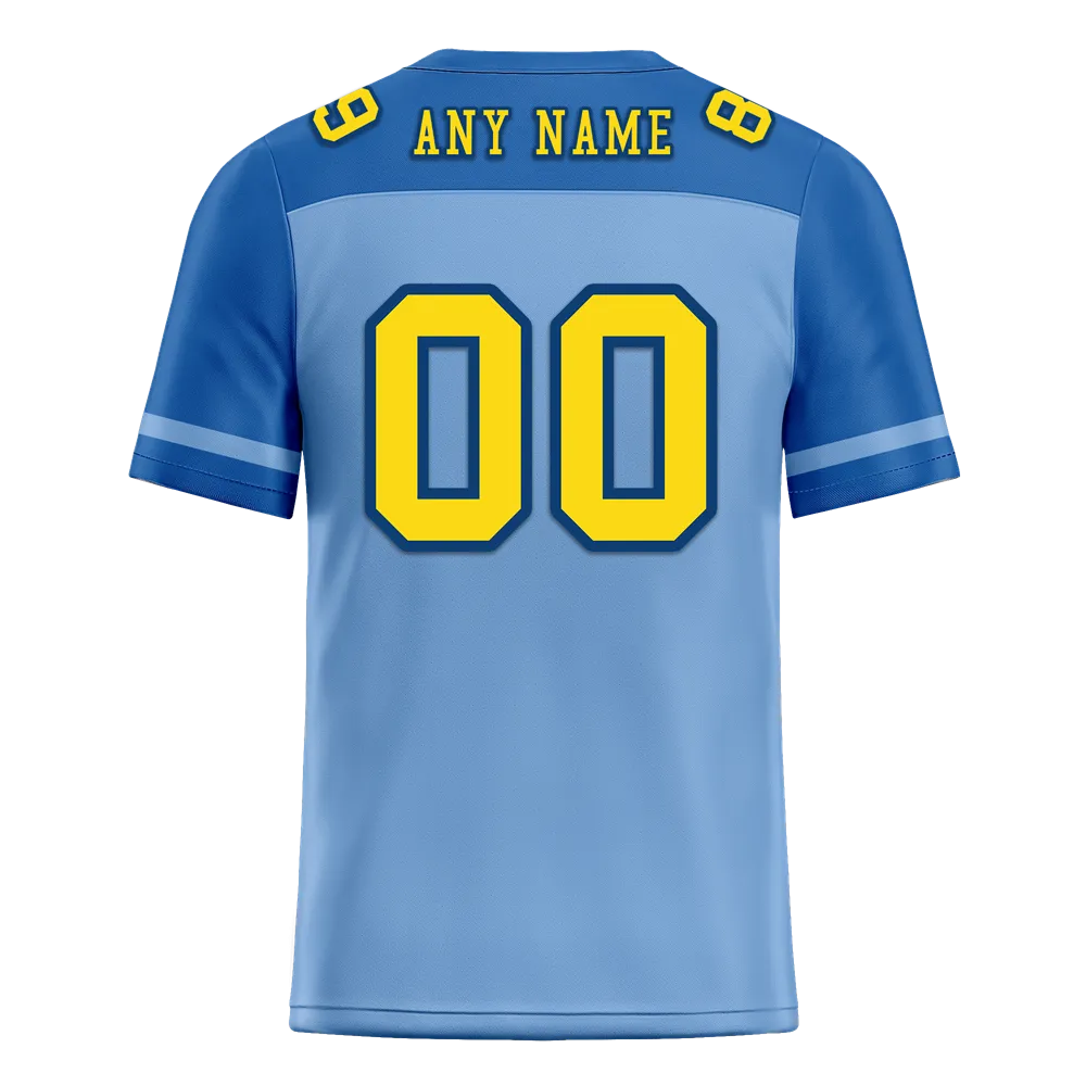 Custom Aqua Raglan Sleeves Yellow Personalized Authentic Football Jersey FBJ02-bc0f0bb