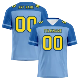 Custom Aqua Raglan Sleeves Yellow Personalized Authentic Football Jersey FBJ02-bc0f0bb