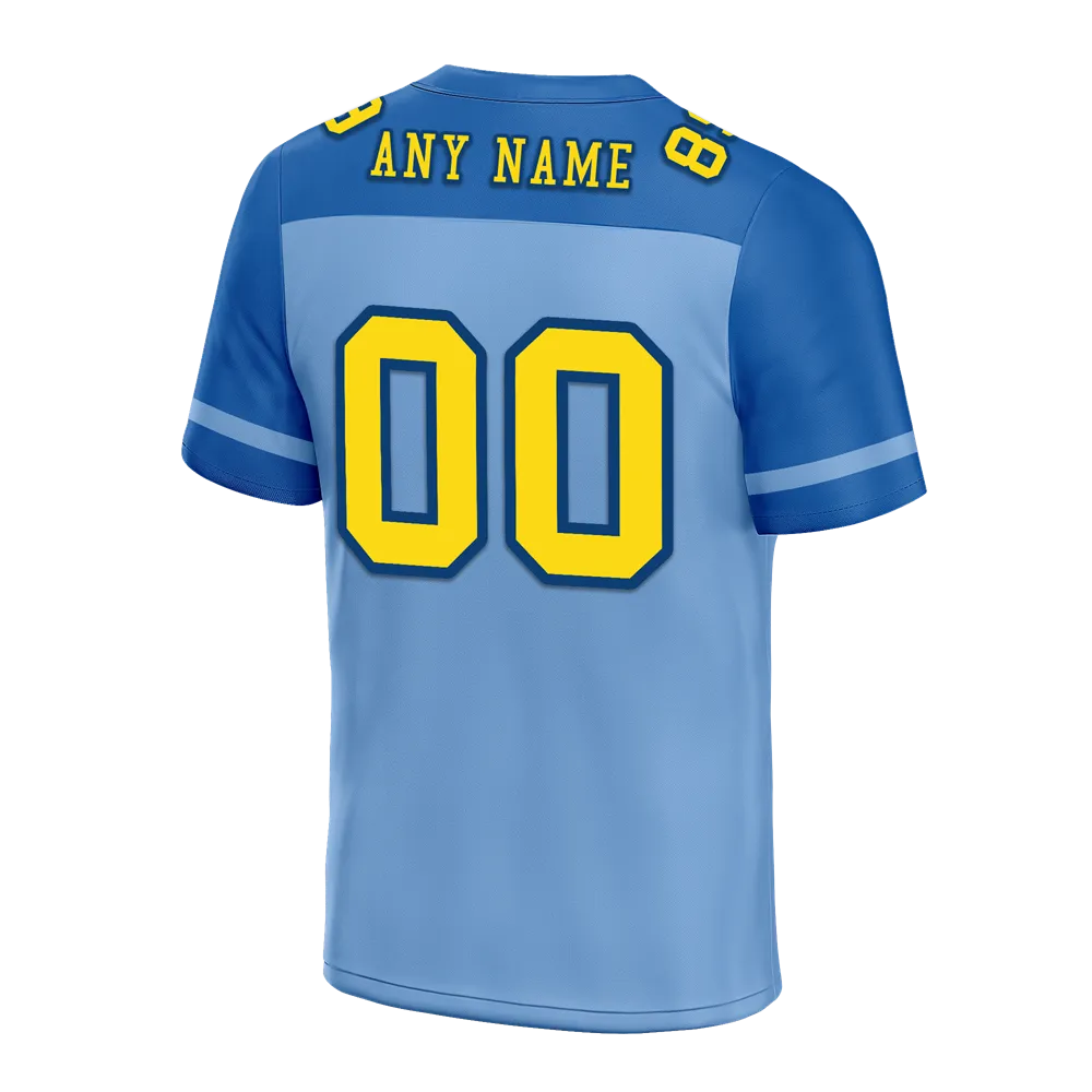 Custom Aqua Raglan Sleeves Yellow Personalized Authentic Football Jersey FBJ02-bc0f0bb