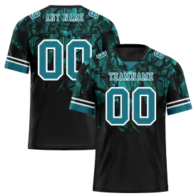 Custom Black 3D Pattern Aqua Personalized Authentic Football Jersey FBJ02-bc0faeb