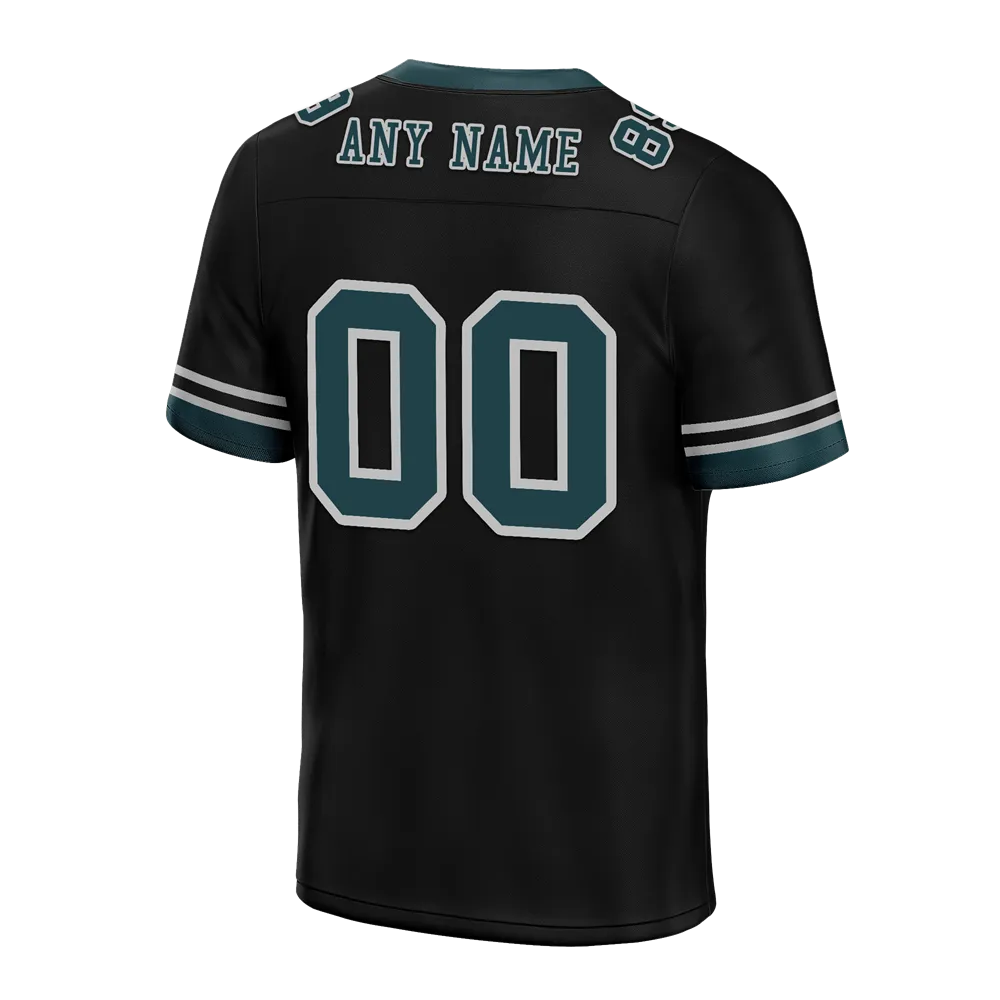 Custom Black 3D Pattern Aqua Personalized Authentic Football Jersey FBJ02-bc0fafd