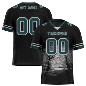 Custom Black 3D Pattern Aqua Personalized Authentic Football Jersey FBJ02-bc0fafd