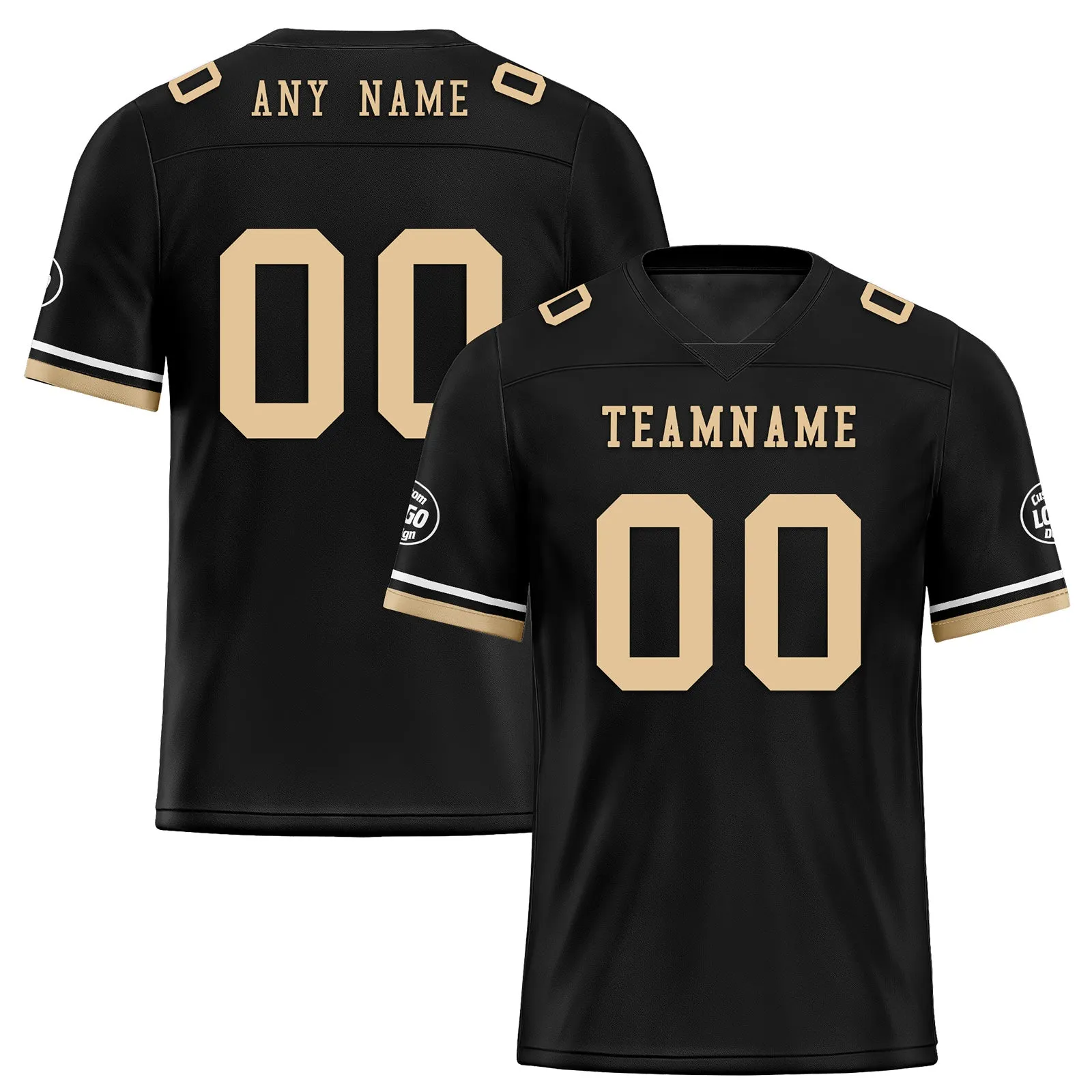 Custom Black New Orleans Personalized Authentic Football Jersey FBJ02-D020263-19