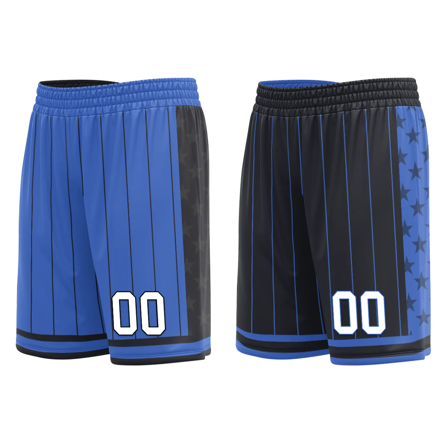 Custom Blue Black Classic Style Reversible Basketball Uniform Personalized Ordinary BBJR-D017055