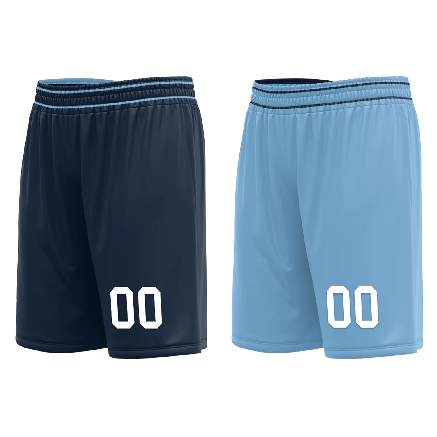 Custom Blue Classic Style Reversible Basketball Uniform Personalized COOLMAX BBJR-D017032