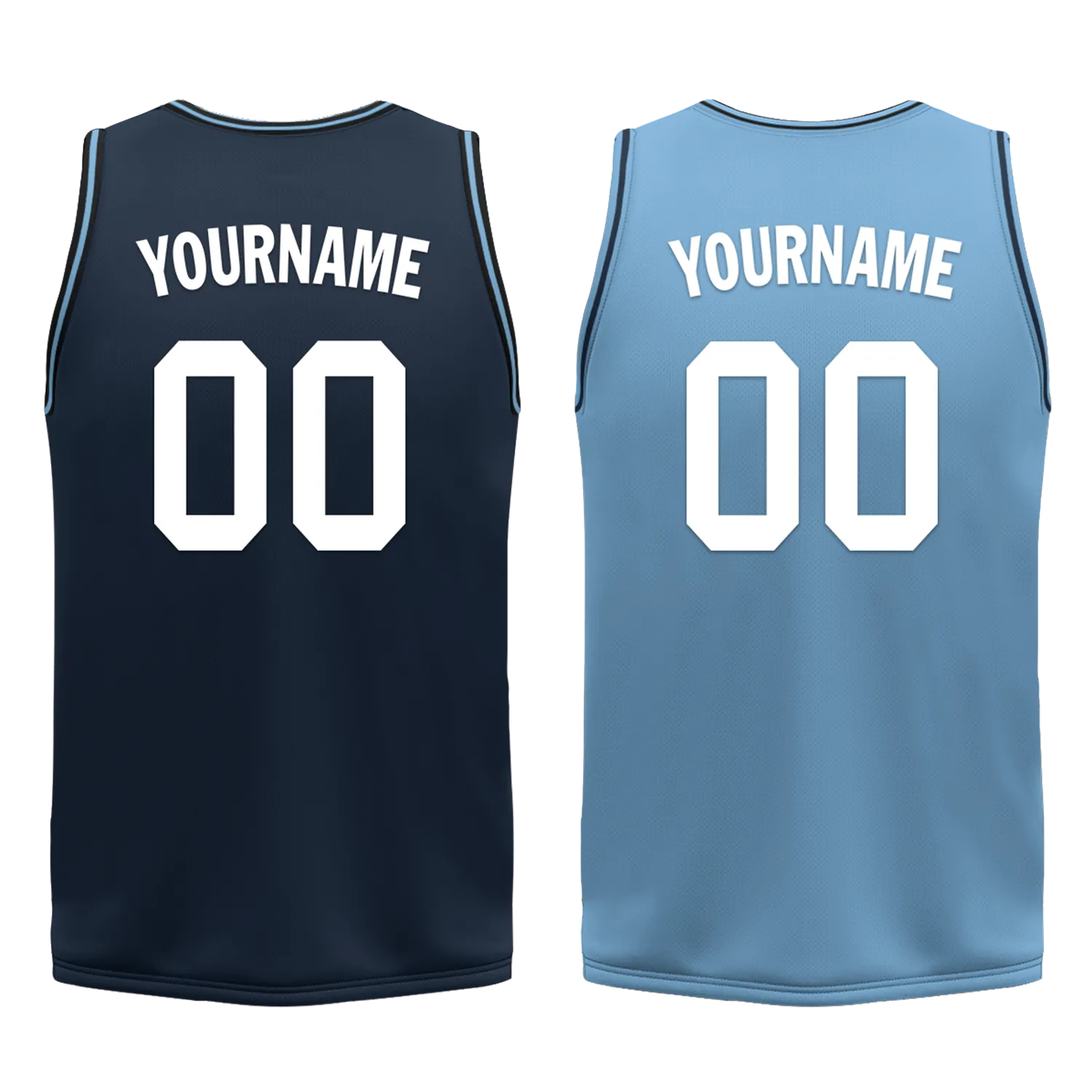 Custom Blue Classic Style Reversible Basketball Uniform Personalized COOLMAX BBJR-D017032