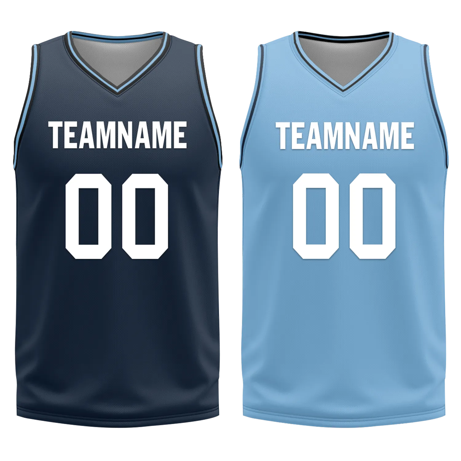 Custom Blue Classic Style Reversible Basketball Uniform Personalized COOLMAX BBJR-D017032