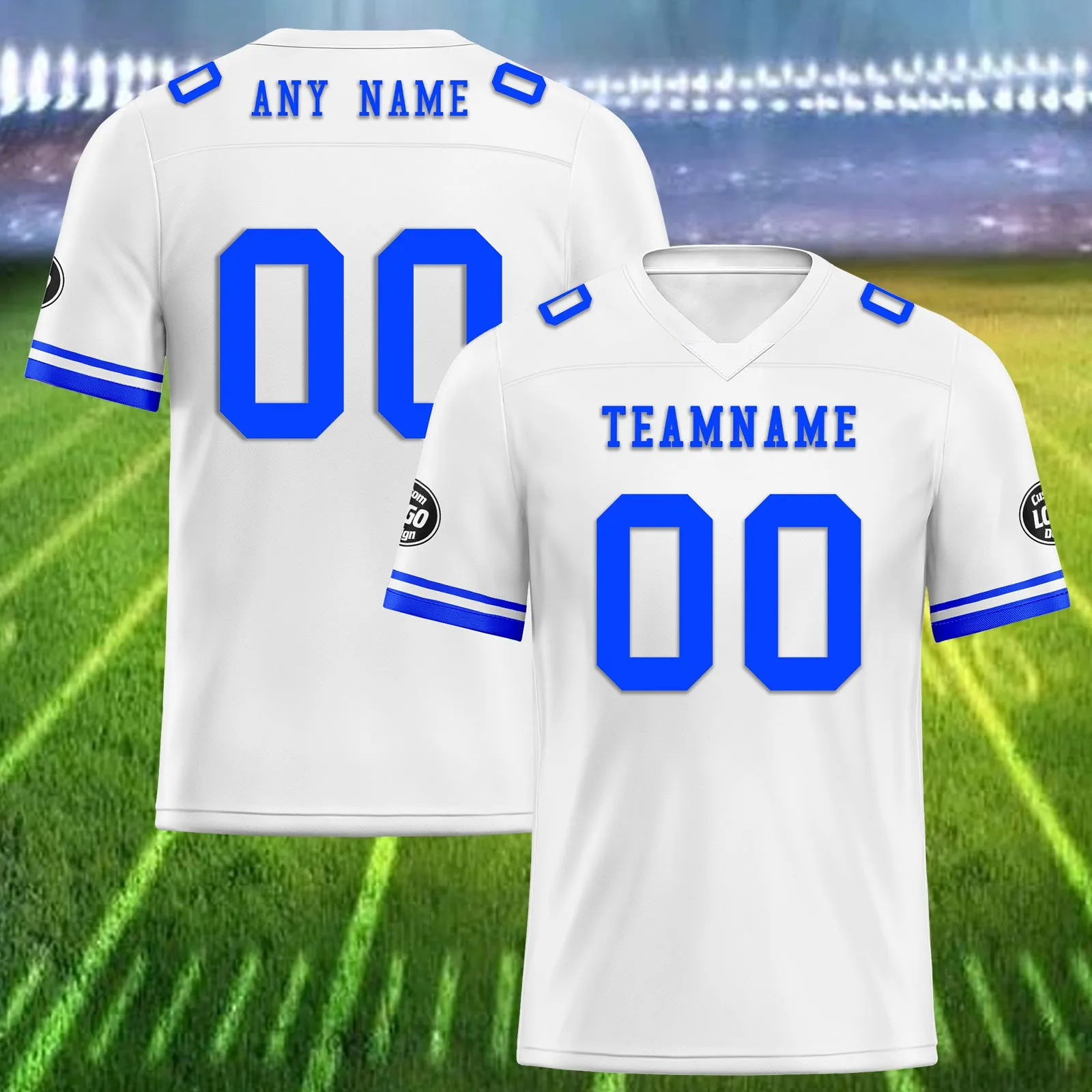 Custom Blue Indianapolis Personalized Authentic Football Jersey FBJ02-D020263-14