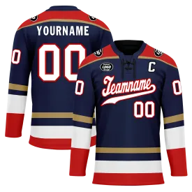 Custom Blue Red Personalized Hockey Jersey HCKJ01-D0a70af