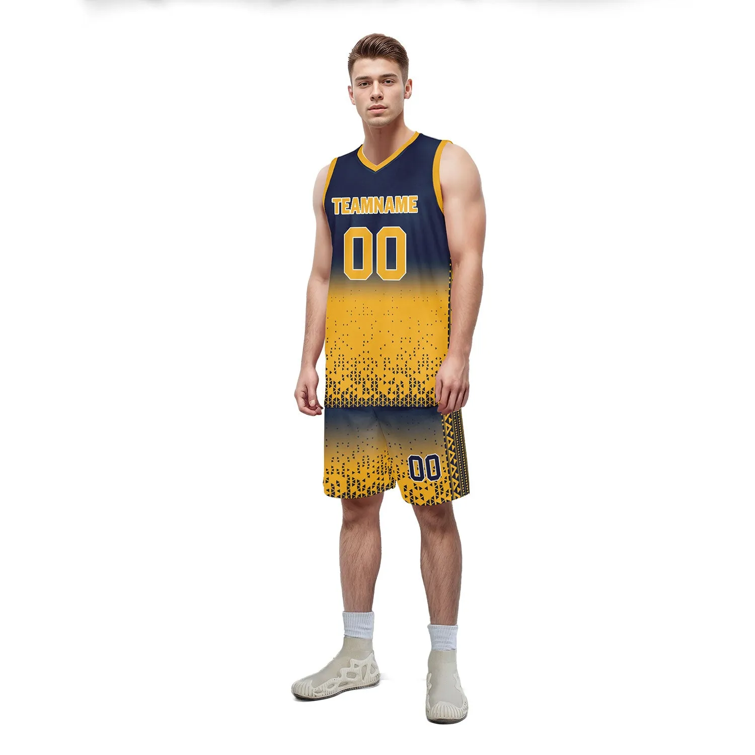 Custom Blue Yellow Fade Fashion Sports Uniform Basketball Jersey BBJ01-D020102-6