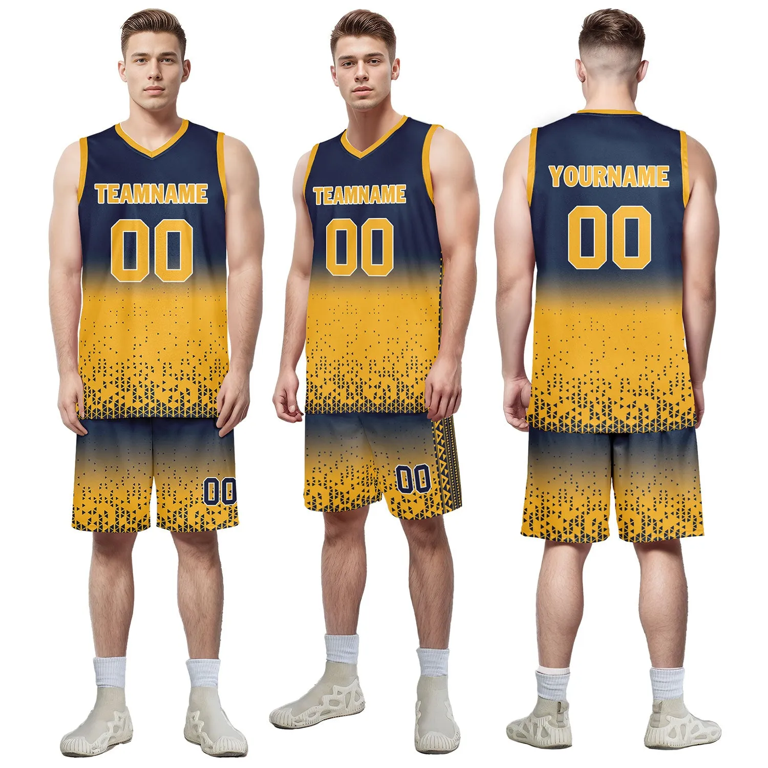 Custom Blue Yellow Fade Fashion Sports Uniform Basketball Jersey BBJ01-D020102-6