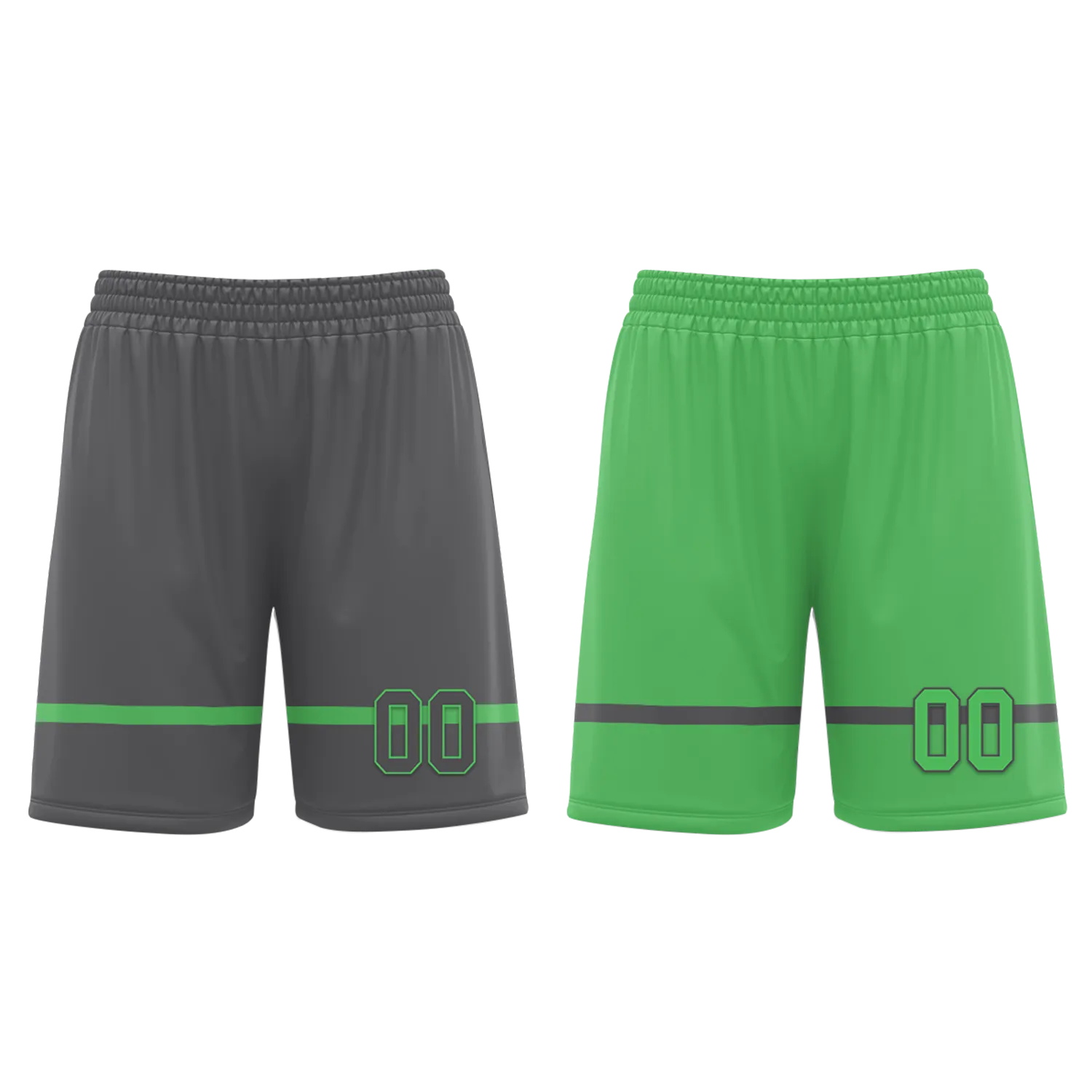 Custom Gray Green Classic Style Reversible Basketball Uniform Personalized COOLMAX BBJR-D017046