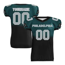 Custom Green Black Fade Fashion Philadelphia High-Performance American Football Jersey FBJ06-D020252-23