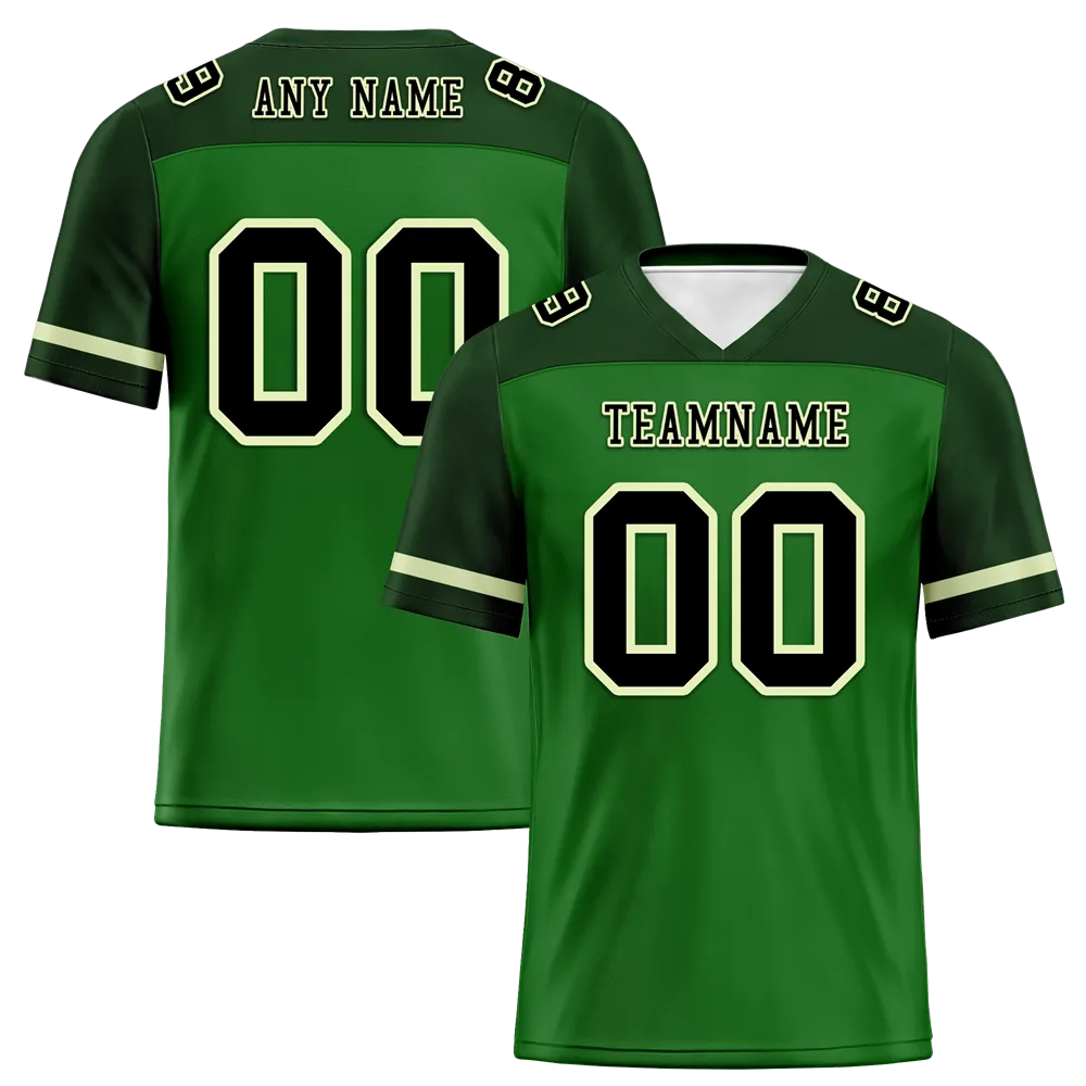 Custom Green Raglan Sleeves Black Personalized Authentic Football Jersey FBJ02-bc0f0ba