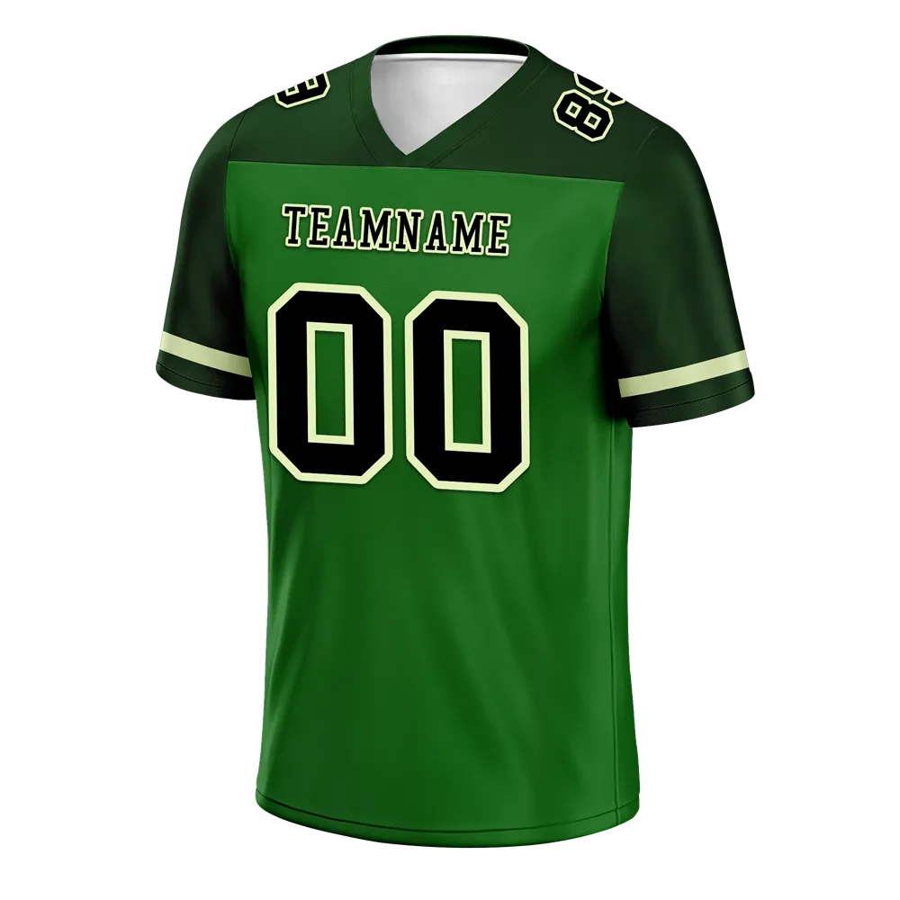 Custom Green Raglan Sleeves Black Personalized Authentic Football Jersey FBJ02-bc0f0ba