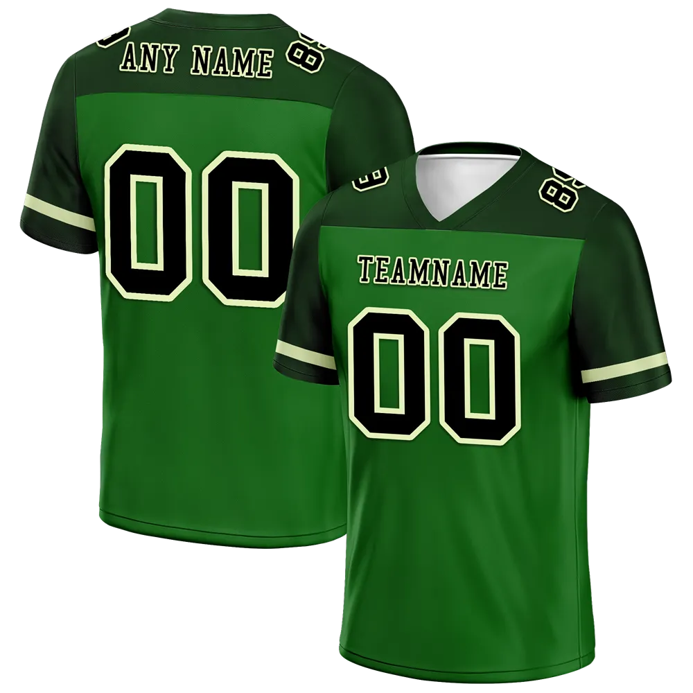 Custom Green Raglan Sleeves Black Personalized Authentic Football Jersey FBJ02-bc0f0ba