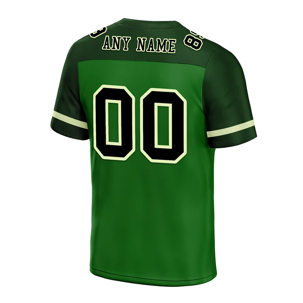 Custom Green Raglan Sleeves Black Personalized Authentic Football Jersey FBJ02-bc0f0ba