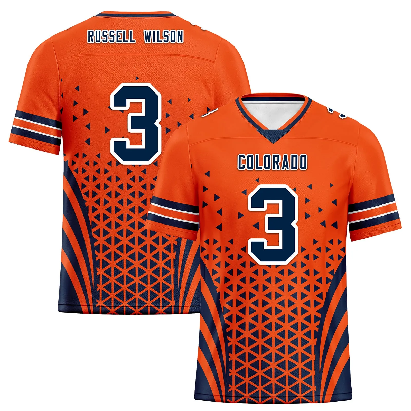 Custom Orange White Colorado Personalized Authentic Football Jersey FBJ02-D023033-10