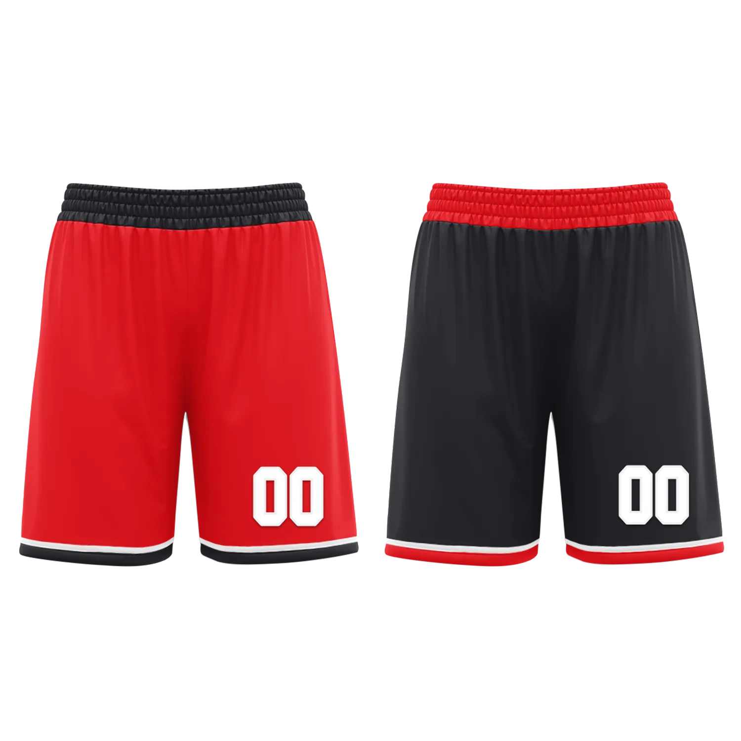 Custom Red Black Classic Style Reversible Basketball Uniform Personalized COOLMAX BBJR-D017025