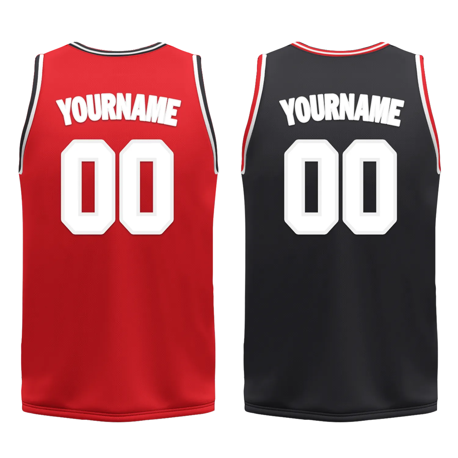 Custom Red Black Classic Style Reversible Basketball Uniform Personalized COOLMAX BBJR-D017025