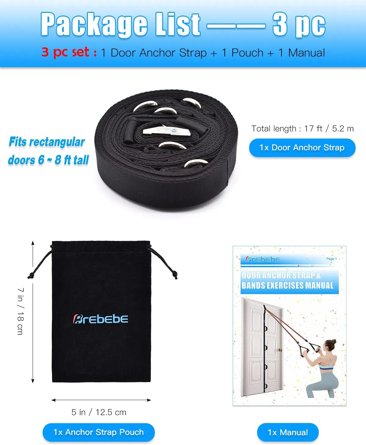 Door Anchor Strap for Resistance Bands Exercises