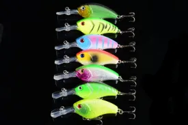 Durable 9cm Popper Crank Bait Fishing Lures Set, 7x