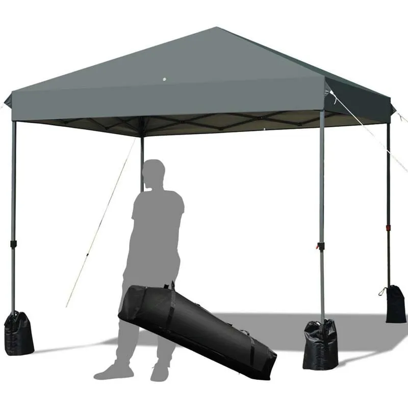 GrandShoppersHub  8’ x 8' Outdoor Pop up Canopy Tent Instant Shelter Canopy with Roller Bag & 4 Sand Bags