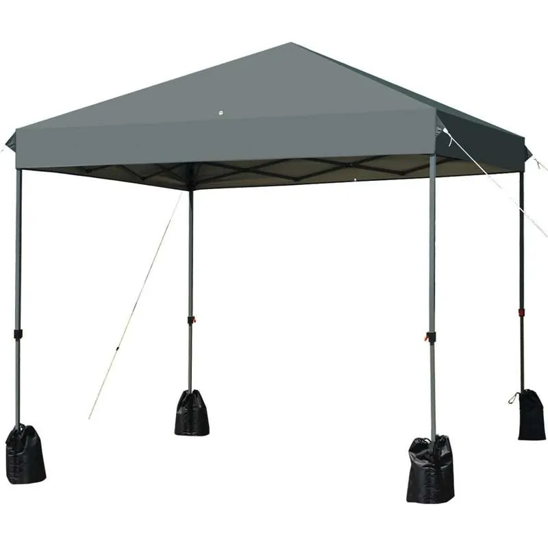 GrandShoppersHub  8’ x 8' Outdoor Pop up Canopy Tent Instant Shelter Canopy with Roller Bag & 4 Sand Bags