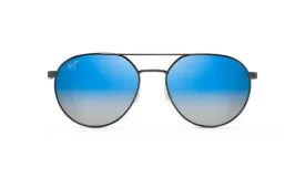 Maui Jim Waterfront Dark Metal Frame - Dual Blue Lens - Polarized Sunglasses