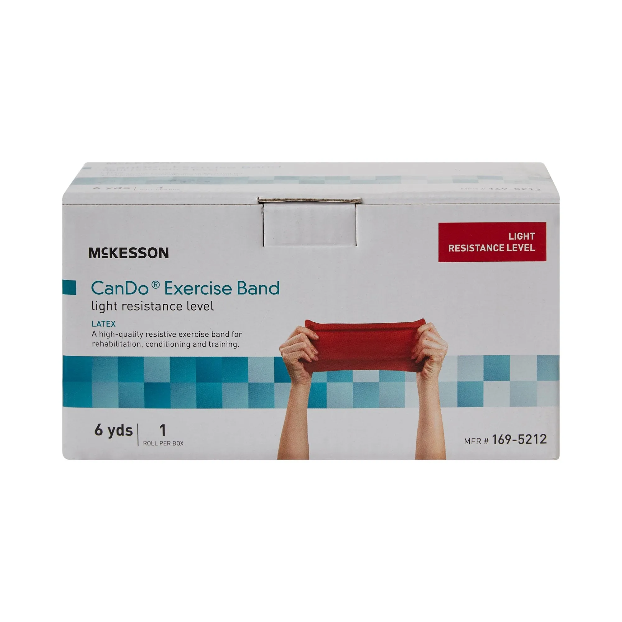 McKesson CanDo® Exercise Resistance Band, Red, 5 Inch x 6 Yard, Light Resistance