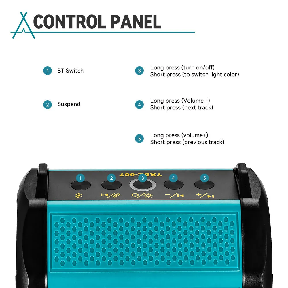 ONEVAN Portable Bluetooth Speaker | For Makita 18V Battery